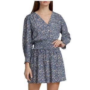 Rails Zana Floral Smocked Long Sleeve Mini Dress Size Medium